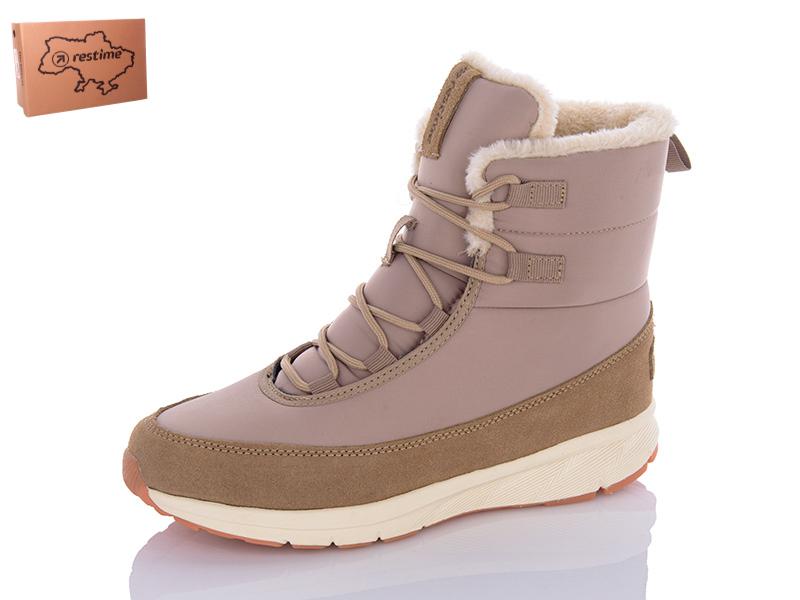 Ботинки женские зима Restime (36-41) TWZ23236 beige (зима)