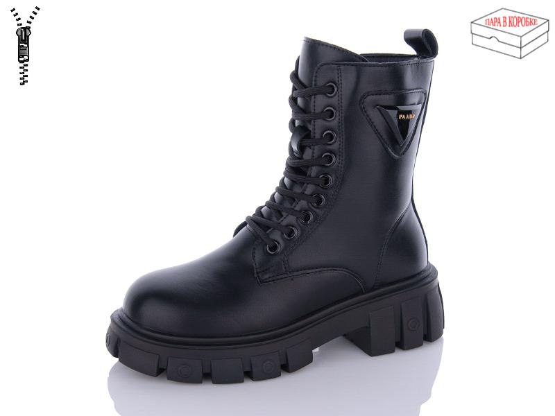 Ботинки женские зима QQ Shoes (36-41) 5233 all black (зима)