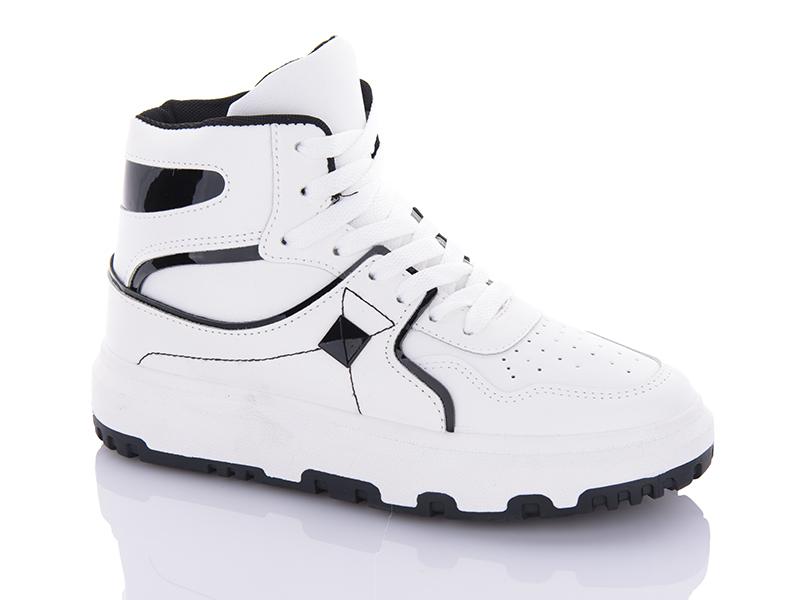 Кроссовки женские ABA (36-41) BK72 white-black (деми)