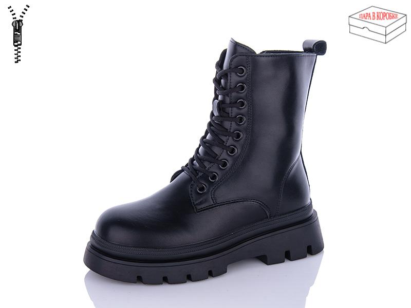 Ботинки женские зима QQ Shoes (36-41) 5230 all black (зима)