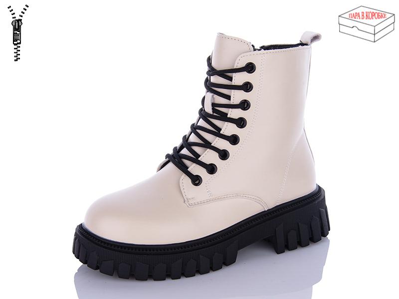 Ботинки женские зима QQ Shoes (36-41) 5235 beige (зима)