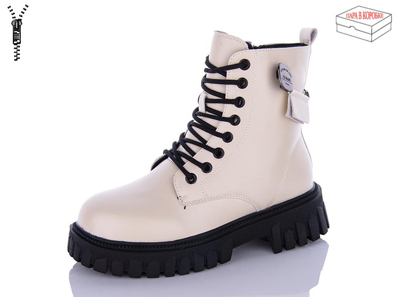 Ботинки женские зима QQ Shoes (36-41) 5255 beige (зима)