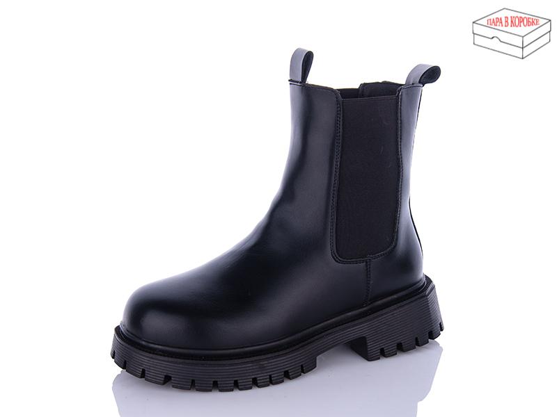 Ботинки женские зима QQ Shoes (36-41) 5269 all black (зима)
