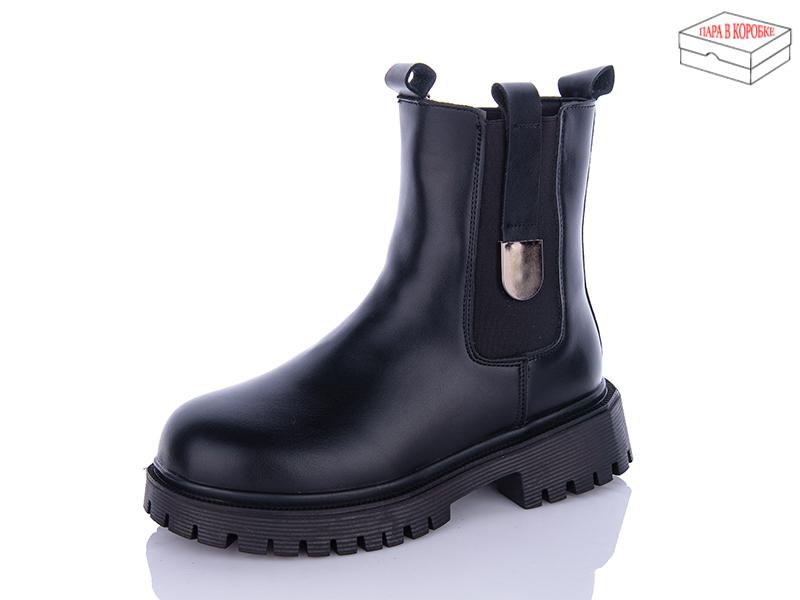 Ботинки женские зима QQ Shoes (36-41) 5271 all black (зима)