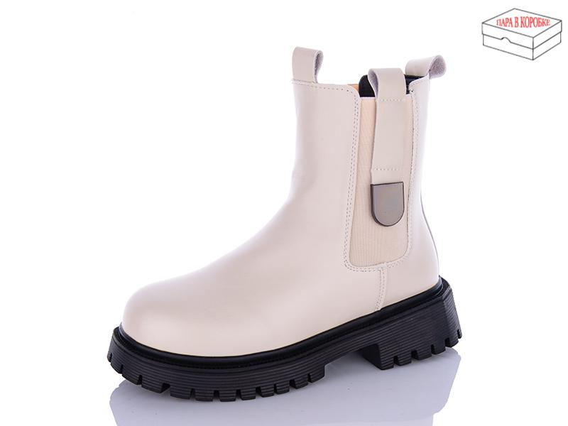 Ботинки женские зима QQ Shoes (36-41) 5271 beige (зима)