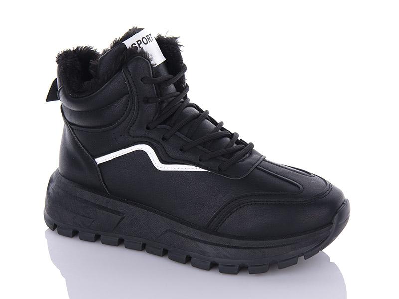 Кроссовки женские зима ABA2 (36-41) AG67 black (зима)