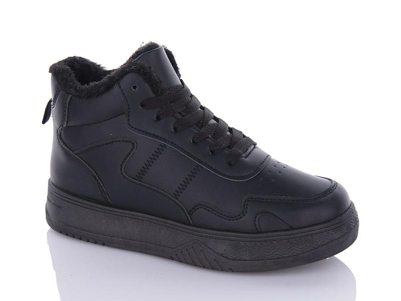 Кроссовки женские зима ABA2 (36-41) D28 black (зима)