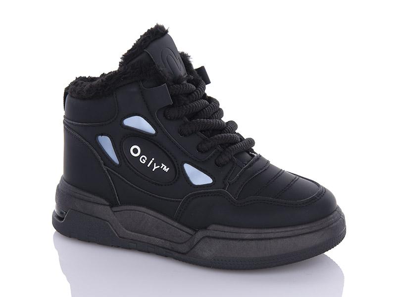 Кроссовки женские зима ABA2 (36-41) M28 black (зима)
