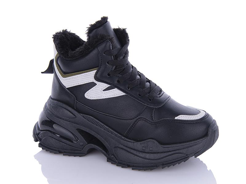 Кроссовки женские зима ABA2 (36-41) R33 black (зима)