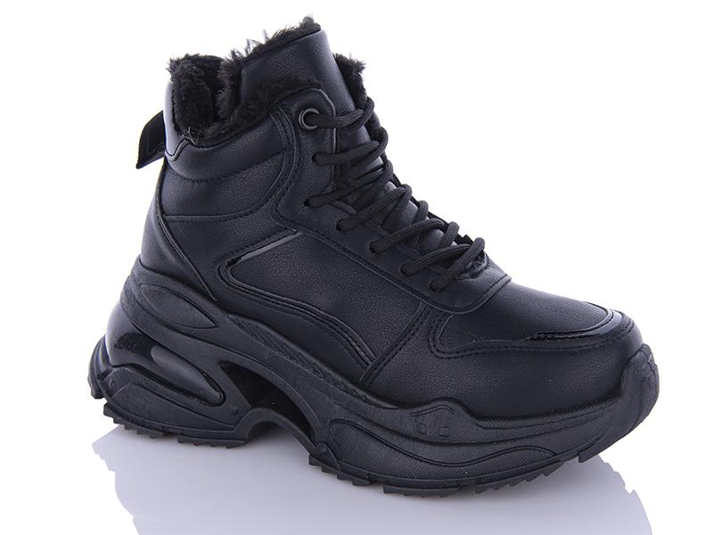 Кроссовки женские зима ABA2 (36-41) R35 black (зима)