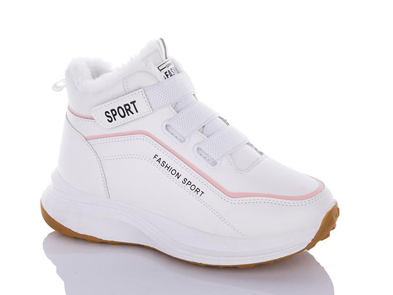 Кроссовки женские зима ABA2 (36-41) S03 white (зима)