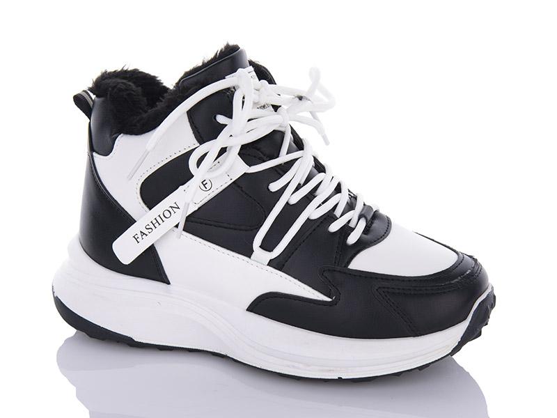 Кроссовки женские зима ABA2 (36-41) SG01 white-black (зима)