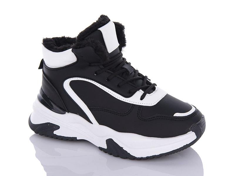 Кроссовки женские зима ABA2 (36-41) YP07 black (зима)