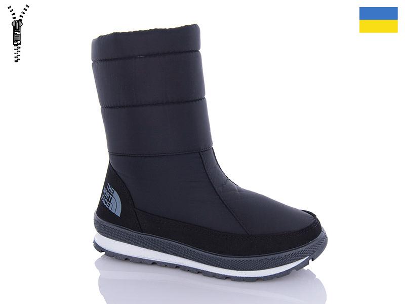 Дутики женские QQ Shoes (37-42) Едіта 3 чорний (зима)