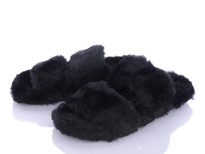 Тапочки женские Roks (36-41) ED007 черный (зима)