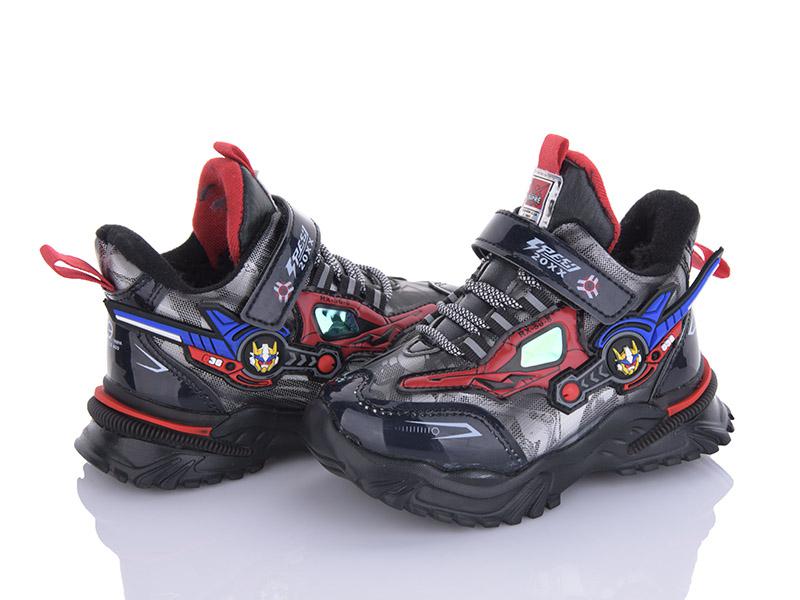 Детские зимние кроссовки для мальчиков Мир (21-26) A211S black-red (зима)