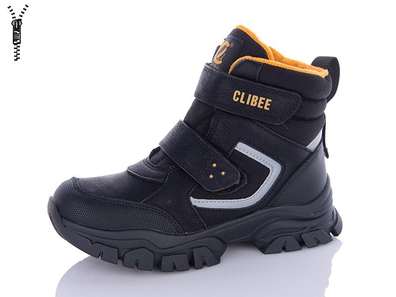 Ботинки детские зимние для мальчиков Цветик (32-37) HC395 black-yellow (зима)