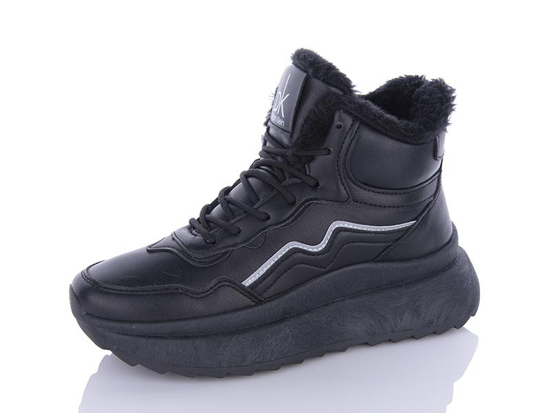 Кроссовки женские зима QQ Shoes (36-41) JP30 black (зима)