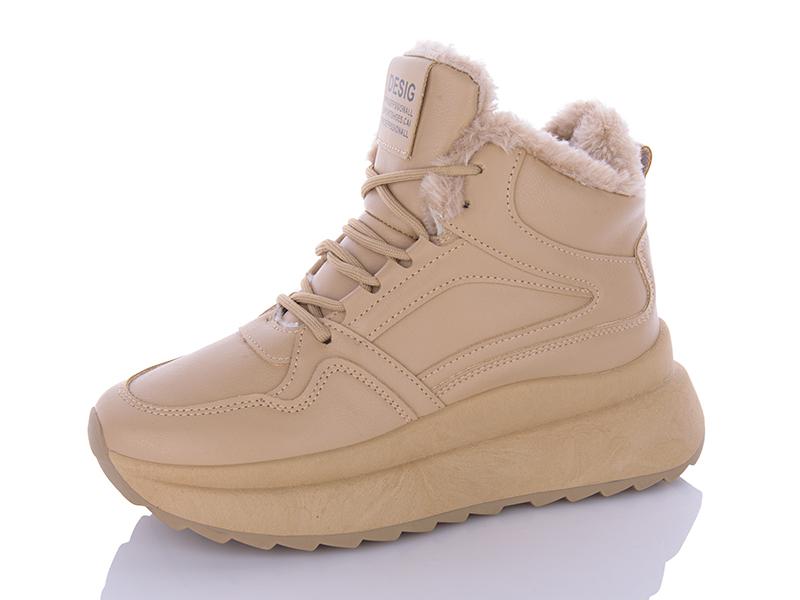 Кроссовки женские зима QQ Shoes (36-41) JP32 beige (зима)