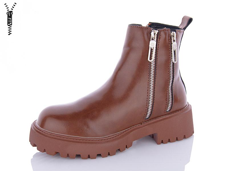 Ботинки женские JIBUKANG (35-40) 058-1 brown (деми)