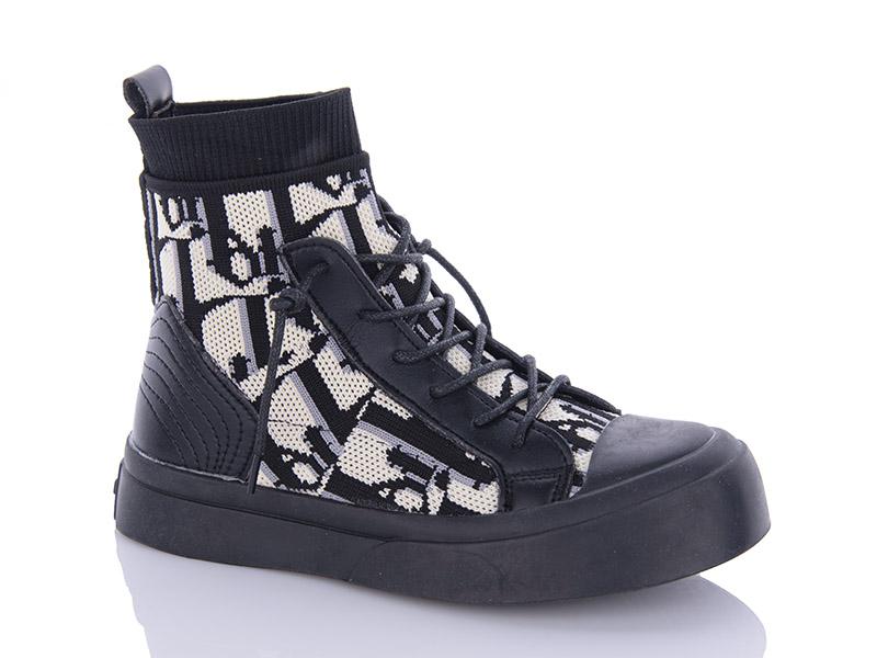 Ботинки для девочек JIBUKANG (31-36) 03A black (деми)