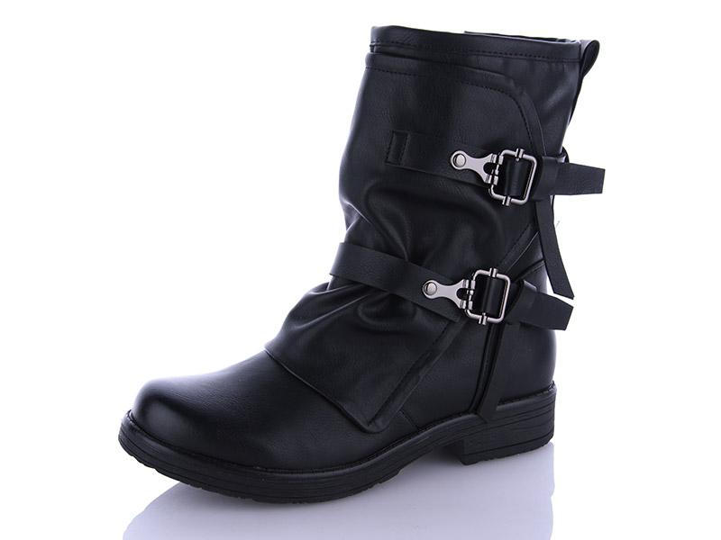 Ботинки женские Lion (36-41) 2049 black (деми)