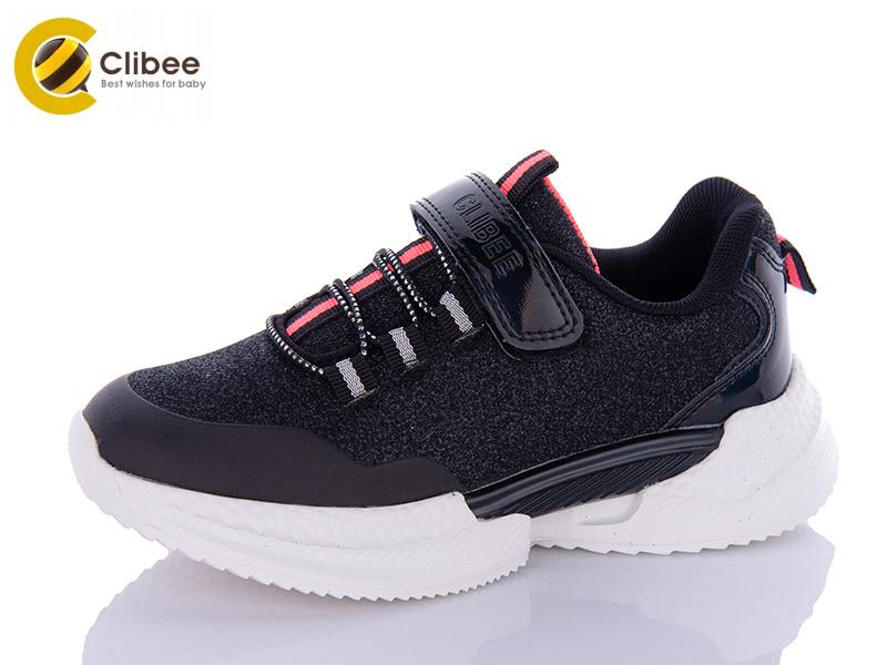 Кроссовки для девочек Clibee-Apawwa (32-37) EC252 black-w.red (деми)