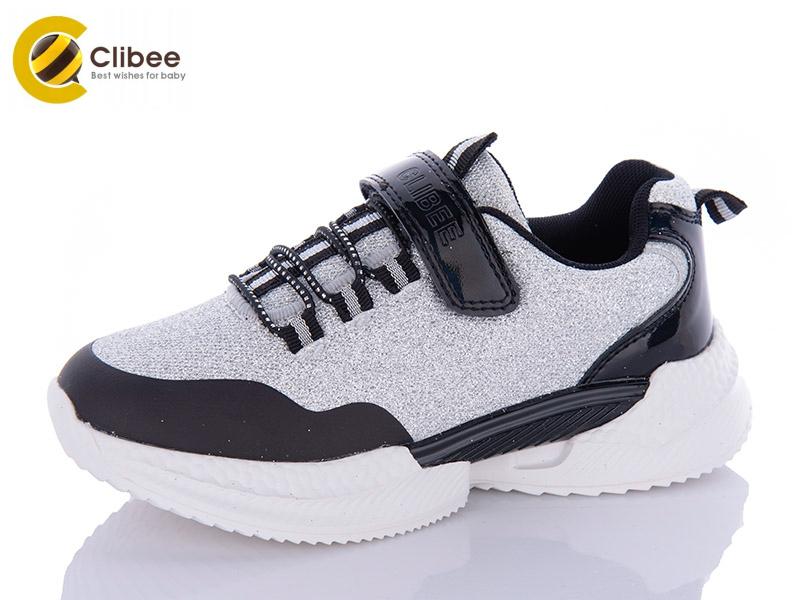Кроссовки для девочек Clibee-Apawwa (32-37) EC252 silver-black (деми)
