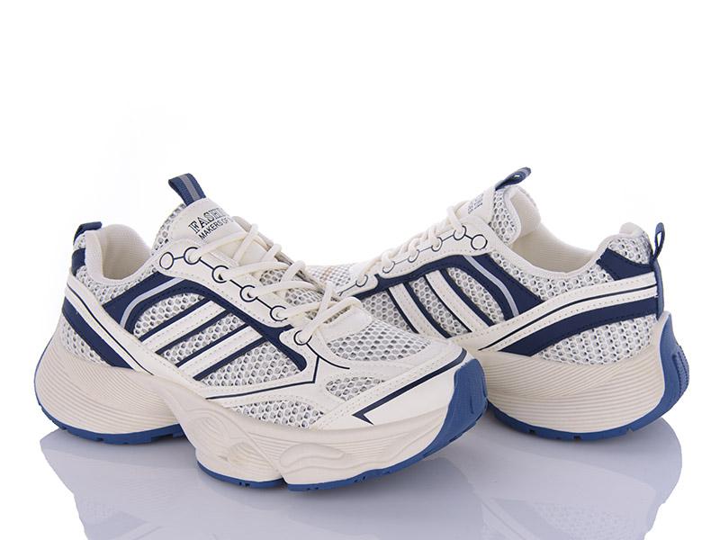 Кроссовки женские Violeta (36-40) 182-27 white-blue (деми)