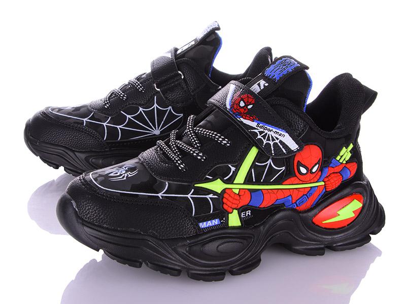 Кроссовки для мальчиков Violeta (32-37) Q42-2081 black-green (деми)