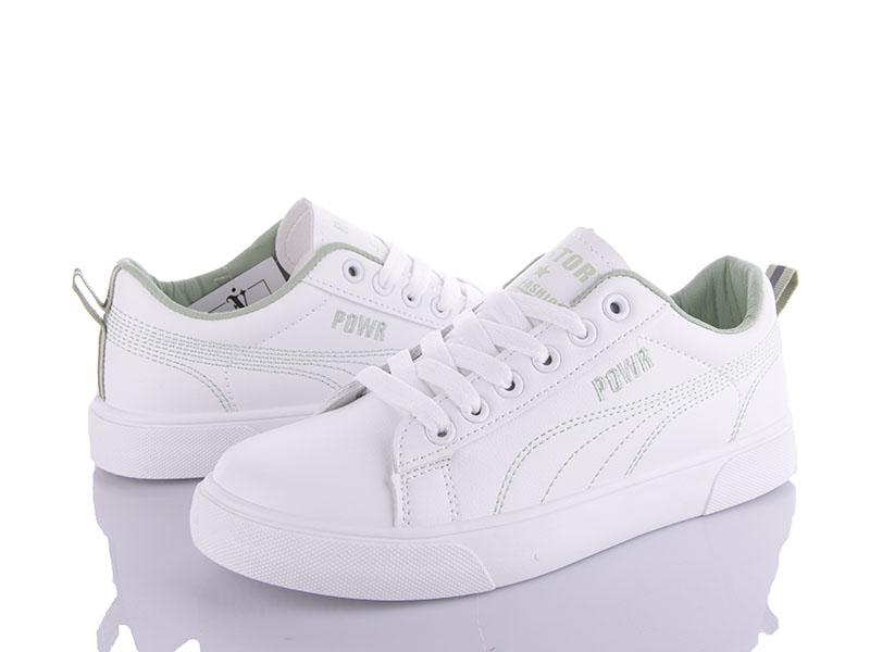 Кроссовки женские Violeta (36-41) 188-1 white-green (деми)