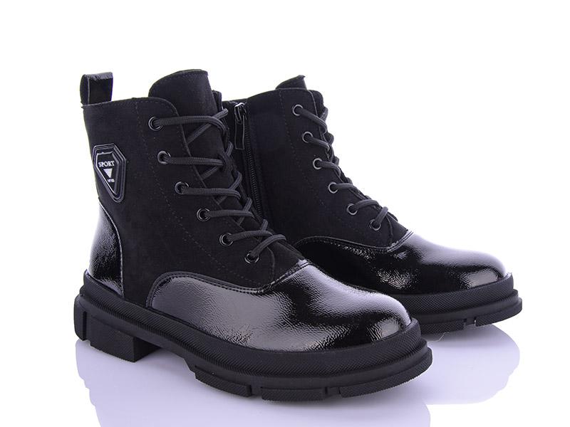 Ботинки женские Violeta (36-41) 197-28 all black l-z (деми)
