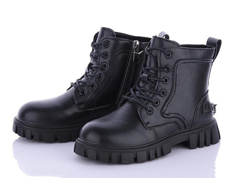 Ботинки для девочек Violeta (32-37) Y100-0580B black (деми)