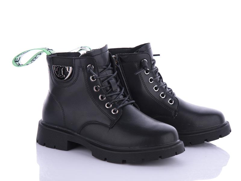 Ботинки для девочек Violeta (31-36) Y106-7603 black-green (деми)