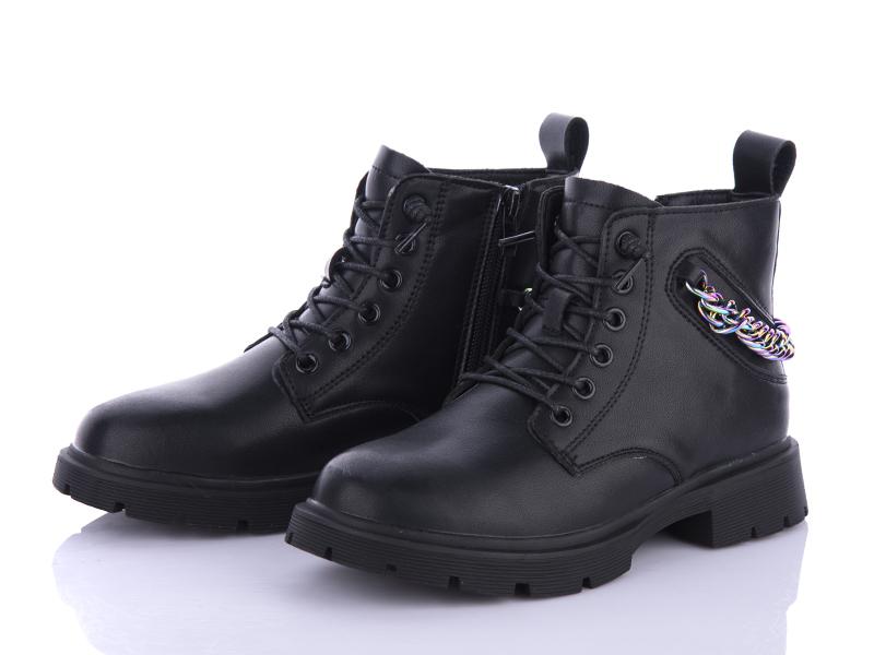 Ботинки для девочек Violeta (31-36) Y107-7605 black (деми)