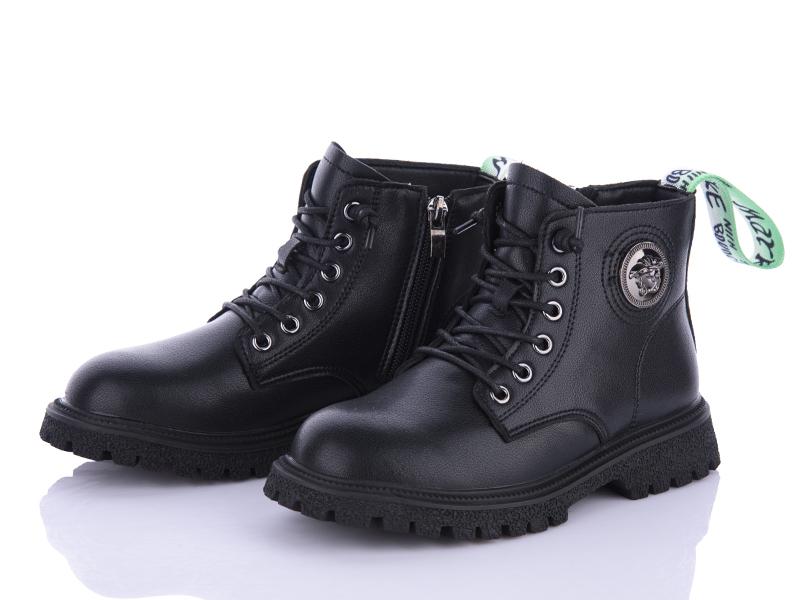 Ботинки для девочек Violeta (31-36) Y108-7607 black-green (деми)