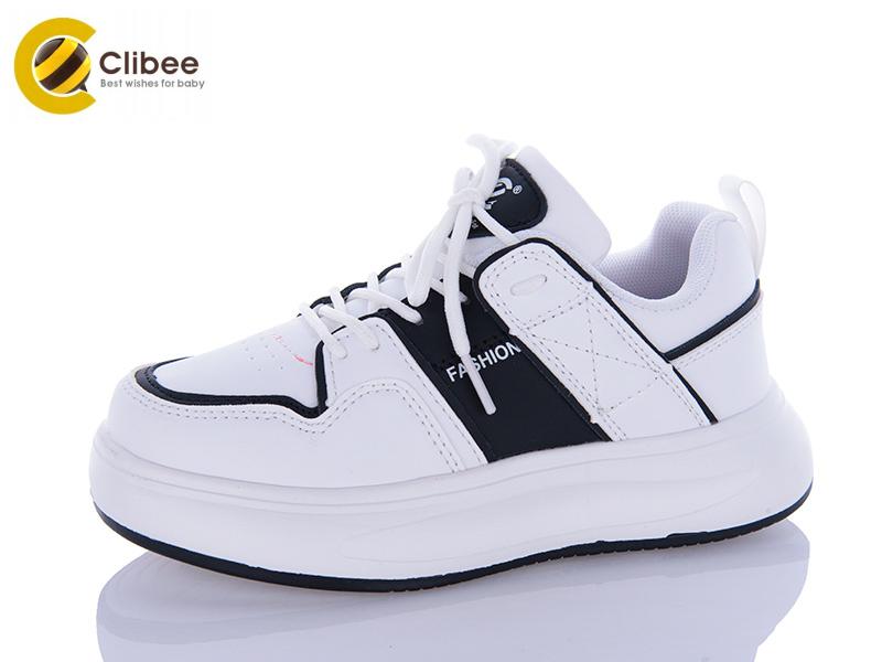 Кроссовки для девочек Clibee-Apawwa (32-37) LC982 white-black (деми)