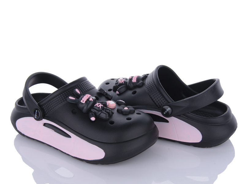 Кроксы Shev Shoes (35-40) 9010B black (лето)
