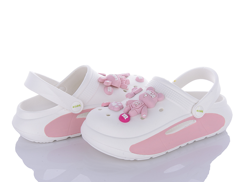 Кроксы Shev Shoes (35-40) 9010B white (лето)