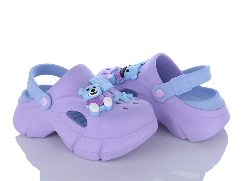 Кроксы Shev Shoes (35-40) QN1833B purple (лето)