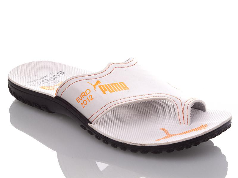 Шлепанцы Malibu (40-45) MEN white-orange P (лето)