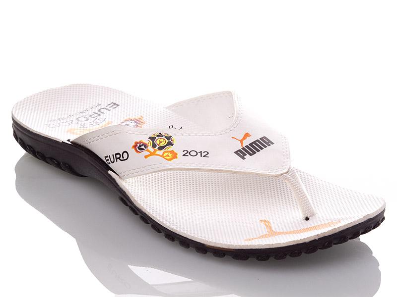 Шлепанцы Malibu (40-45) MEN white-orange V (лето)