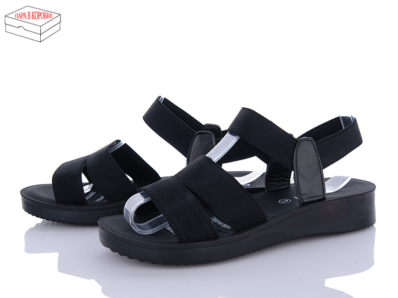 Босоножки QQ Shoes (40-43) H5337 black батал (лето)