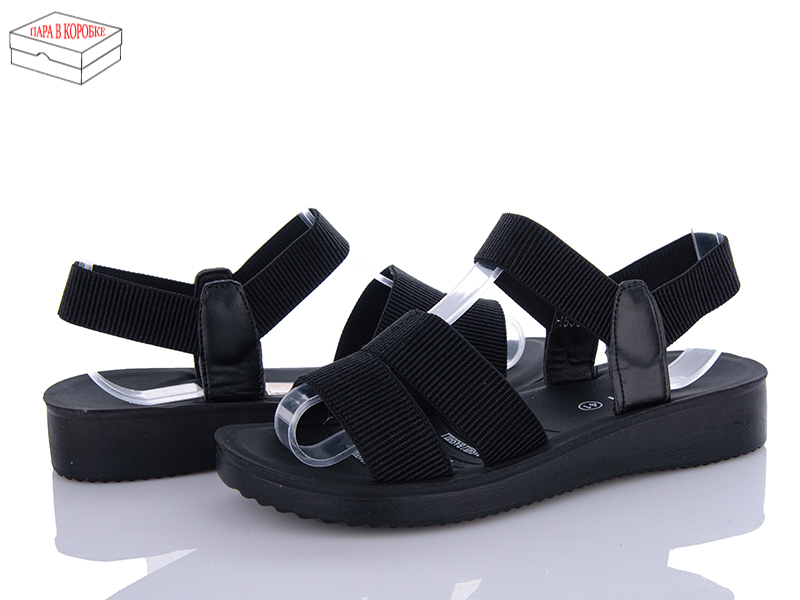 Босоножки QQ Shoes (40-43) H5351 black батал (лето)