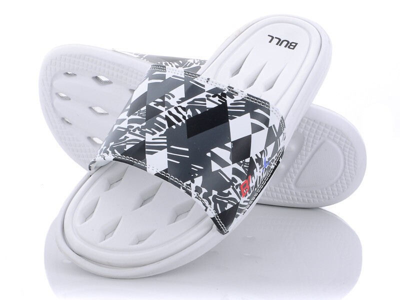 Шлепанцы Obuv OK (40-45) R021 (w43) white-black (лето)