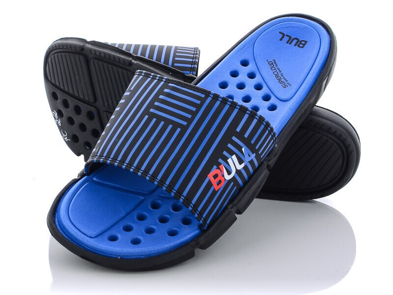 Шлепанцы Obuv OK (40-45) R022  black-blue (лето)