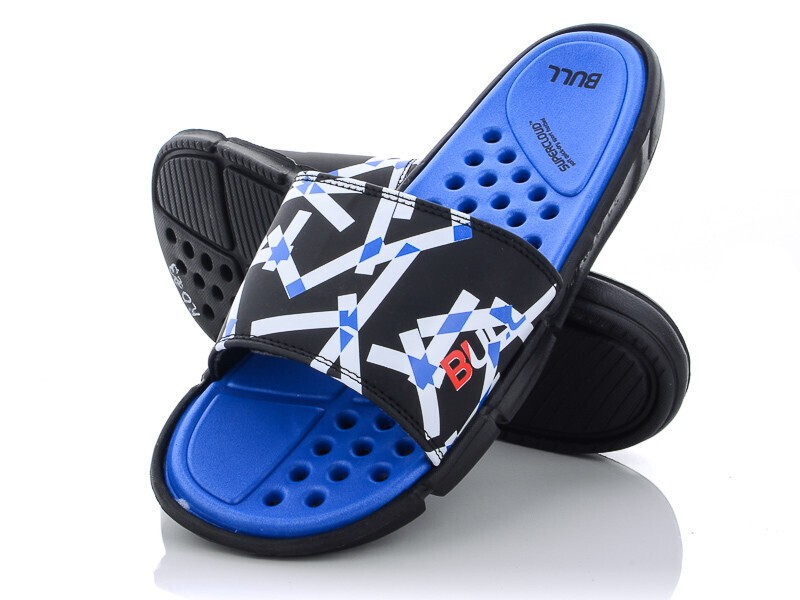 Шлепанцы Obuv OK (40-45) R023  black-blue (лето)