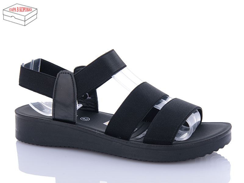 Босоножки QQ Shoes (40-43) H5350-2 black батал (лето)