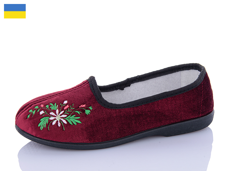 Тапочки Inblu (37-41) 037 бабуся бордовий (деми)