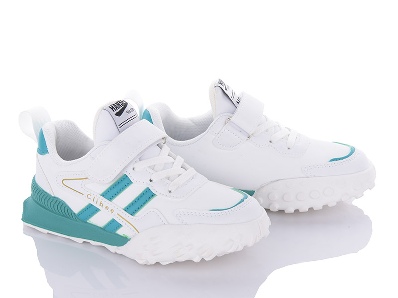 Кроссовки Clibee (32-37) LC903 white-green (деми)